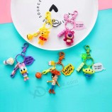 Custom Doll Toy Story Cute Plastic Keychain Metal Dinosaur Keyring for Children