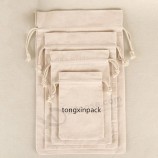 Bolsa de lona con cordón de lona con logotipo personalizado de impresión completa de algodón