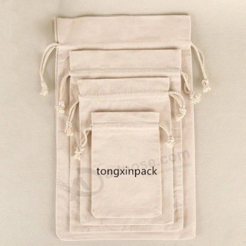Katoenen volledige bedrukking Aangepaste logo tote canvas tas met trekkoord