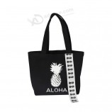 Bolsa de compras promocional de lona de algodón reutilizable con logotipo personalizado de alta calidad de moda