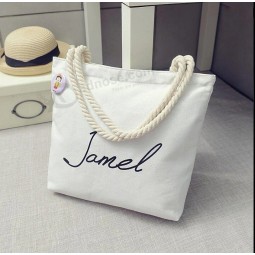 Logo personalizzato tela da spiaggia all'ingrosso Casual Shopping Tote Bag