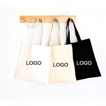 Commercio all'ingrosso Promozionale Riutilizzabile Eco Friendly Pianura Logo Personalizzato Shopping Tote Cotone Canvas Bag