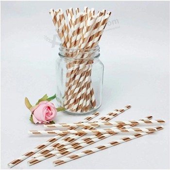 Wholesale 100% Biodegradable Customized Logo Reusable Organic Natural Paper Drinking Straws