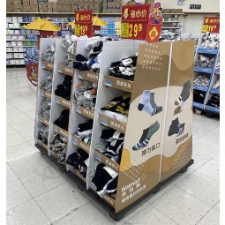 benutzerdefiniertes Logo bedruckte Socken Flip Flop Haushaltswaren Karton Displayständer für Supermarktwerbung