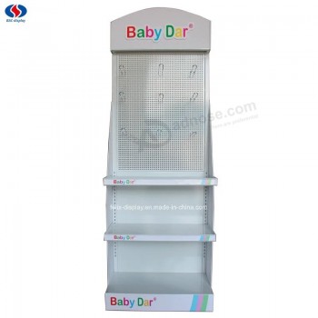Logo personalizzato Metallo Pannello forato Scaffale da pavimento Rack Food Exhibition Display Stand