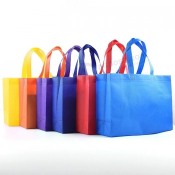2021 Nuova vendita calda Stock promozionale Tote Shopping colorato Borse in tessuto non tessuto
