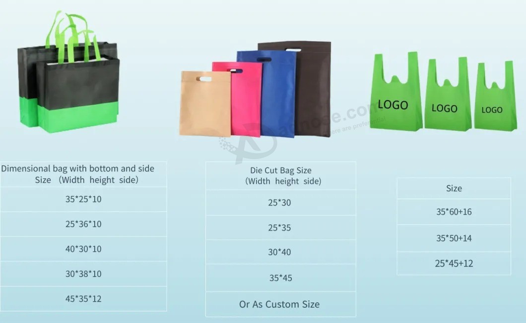 Eco Friendly Recyclable Biodegradable Customized Print Logo Promotional Non Woven Bag PP Non Woven Packaging Bag, Waterproof Bag, Gift Bag, Shopping Bag