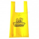 Sac t-shirt non tissé d’achat écologique avec logo personnalisé de haute qualité
