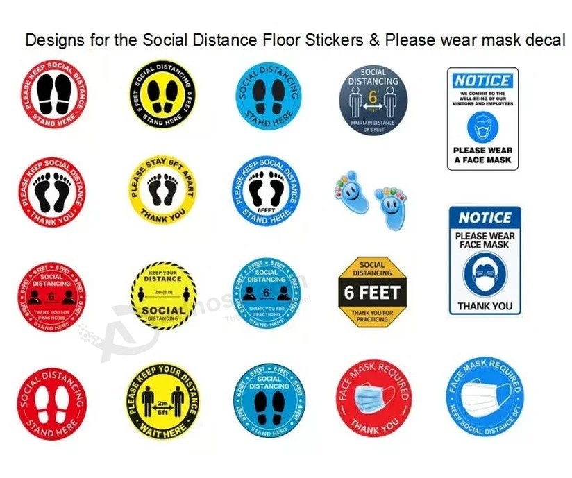 Customized Social Distancing Floor Sign Decals