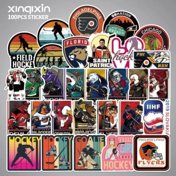 Hockey Sport Waterfles Laptop Muursticker Decal