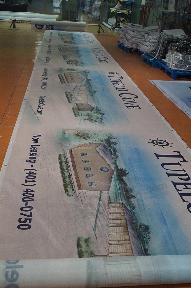 Custom See Through PVC Mesh Long Banner, Advertising Perforated Fence Large Banner, Promotion Display Outdoor Signs, High Quality Printing Mesh Event Banners