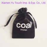 Pochette à bijoux en satin / Sac à cosmétiques d’embrayage de poussière de chaussure de cheveux en satin avec impression de logo