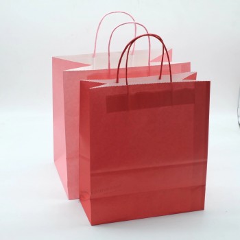 Custom Craft Logo Printed Shopping Carrier Foldable Packaging Bag