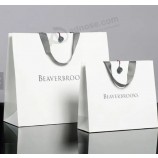 Impresión de bolsa plegable de papel kraft blanco con logotipo Fabricante