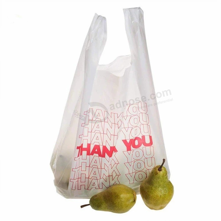 HDPE Disposable Thank You Logo Retail Shopping T-Shirt Bag/Carry Bag/Carrier Bag/Vest Handle Bag/Grocery Bag/Singlet Bags