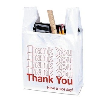 HDPE usa e getta grazie logo vendita al dettaglio t-shirt borsa/borsa per il trasporto/borsa per la spesa/gilet maniglia borsa/borsa della spesa/borse canottiera