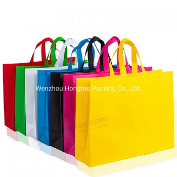 Eco-Friendly High Quality Recycled Custom Logo Printing Once Formation Reusable Shopping Non-Woven PP Carrier Bag with Handle