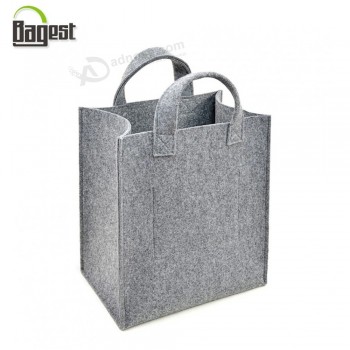 Qingdao Grey/Charcoal Storage Customized Tote Shopping Handbag Carrier Felt Bags with Printed/Laser Logo