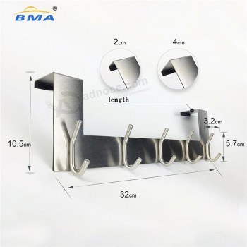 Metalen Coat Organizer Rack Aangepaste roestvrijstalen draadhanddoek over de deurhaak voor kleding