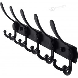 Estante de doble gancho de acero inoxidable montado en la pared para colgar ropa, abrigo, sombrero, toallas, etc.
