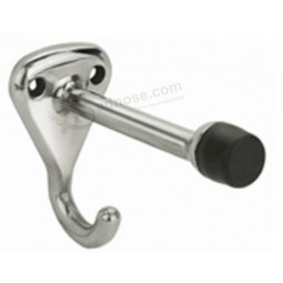 Tope de puerta de acero inoxidable y gancho para colgar en la pared