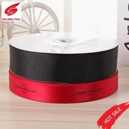 Nastro stampato con nastro in grosgrain nero con logo personalizzato all'ingrosso
