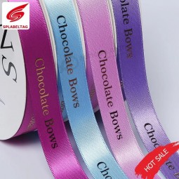 Mode Einseitiges benutzerdefiniertes Logo Polyester bedrucktes Satinband