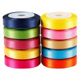 Logo imprimé personnalisé 25mm simple face 100 % polyester ruban satiné pour emballage cadeau