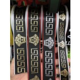 Cinta de satén de poliéster de una sola cara con logotipo impreso personalizado para embalaje de regalo