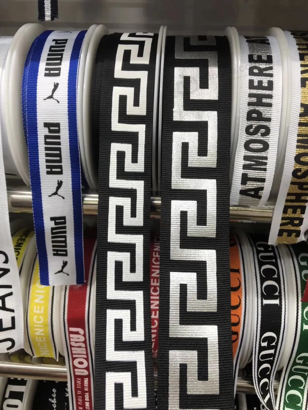 Custom Printed Logo Single Faced Polyester Satin Ribbon for Gift Packing