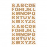 China Bulk Sale Goedkope Kinderen DIY Laser Kurk Hout Laminaat Alfabet Sticker