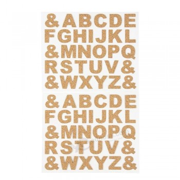 China Bulk Sale Goedkope Kinderen DIY Laser Kurk Hout Laminaat Alfabet Sticker