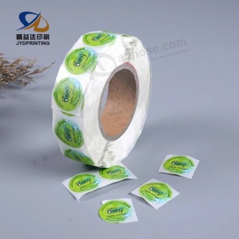Prezzo economico Stampa UV personalizzata Foglio d'oro Food Label Sticker