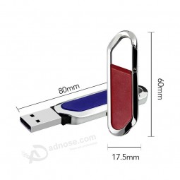 Good Quality Leather Keychain USB Flash Drive USB Memory with Stamping or Printing Logo