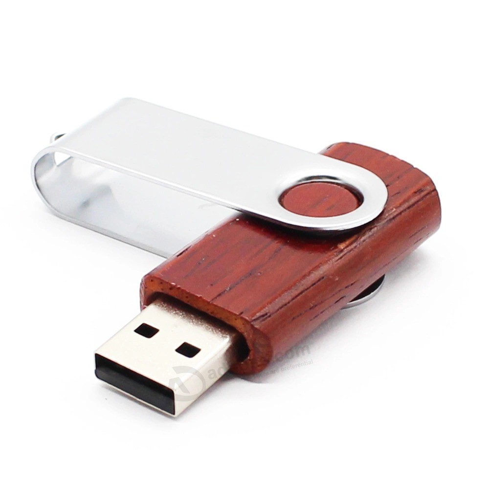 Swivel Wooden USB Flash Stick 4GB 8GB 16GB 32GB Logo Customized Wood U Disk
