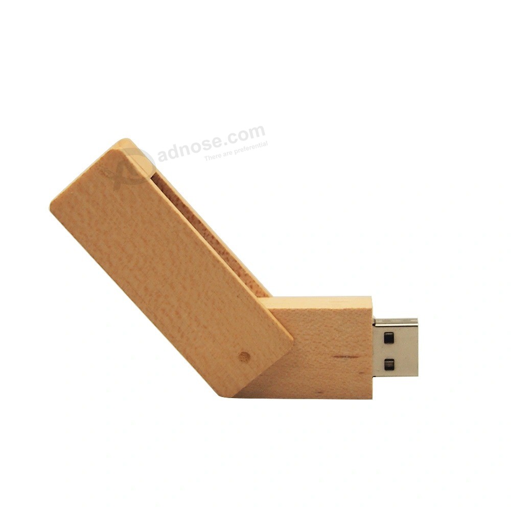 50PCS/Lot Free Custom Logo Wooden Rotating USB Flash Drive Creative Pen Drive 4GB 8GB 16GB 32GB U Disk