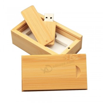 50PCS/Lot Gratis Logotipo Personalizado Madera Unidad Flash USB Giratoria Memoria Creativa 4GB 8GB 16GB 32GB U Disco