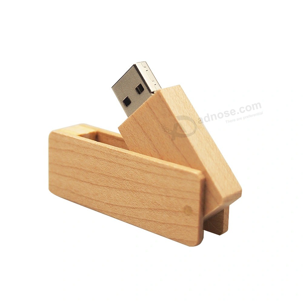 50PCS/Lot Free Custom Logo Wooden Rotating USB Flash Drive Creative Pen Drive 4GB 8GB 16GB 32GB U Disk