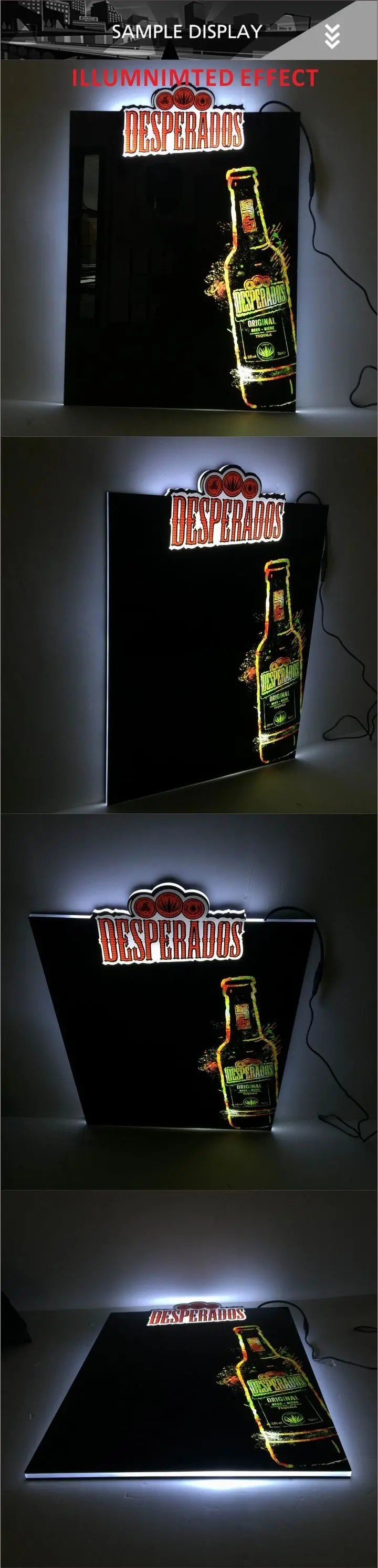 Professional Custom Beer LED Light Box Display for Bar