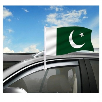 Drapeaux de fenêtre de voiture monter en gros poteau en plastique drapeau du Pakistan pour voiture
