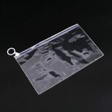 Bolsa de PVC transparente Logotipo personalizado Archivo colorido Ropa Bolsa con cremallera