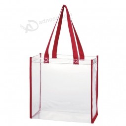 Venta al por mayor, bolso de mano de PVC con logotipo impreso personalizado liviano grande