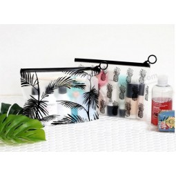 Bolsa de cosméticos de PVC transparente de viaje al por mayor Impresión de logotipo personalizado Bolsa de maquillaje de PVC transparente