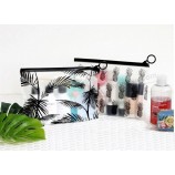 Sac à cosmétiques en PVC transparent de voyage en gros Impression de logo personnalisé Sac de maquillage en PVC transparent