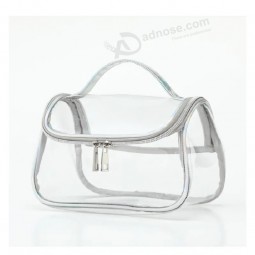 PVC Logo Rits Dame Kleur Reizen Mode Transparante Accessoires Cosmetische Toilettas