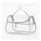 PVC logo fermeture éclair dame couleur voyage mode transparent accessoires trousse de toilette cosmétique