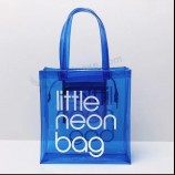 Sac fourre-tout en PVC quadricolore avec logo personnalisé pour le shopping ou la vie quotidienne