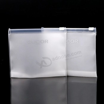 Пользовательский логотип Матовый OPP PVC EVA Zipper Lock Slider упаковочная сумка с дном