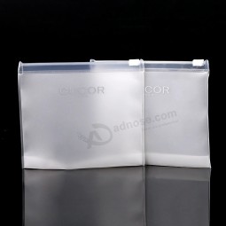 사용자 정의 로고 서리로 덥은 OPP PVC EVA 지퍼 잠금 슬라이더 포장 가방 바닥