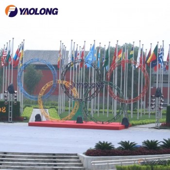 6 metri di giochi olimpici decorazione in acciaio inox palo per l'innalzamento della bandiera